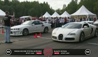 VIDEO: Bugatti Veyron vs Nissan Skyline GT-R R34
