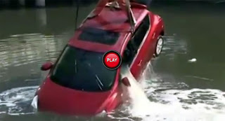 VIDEO: prova a parcheggiare, ma finisce nel lago